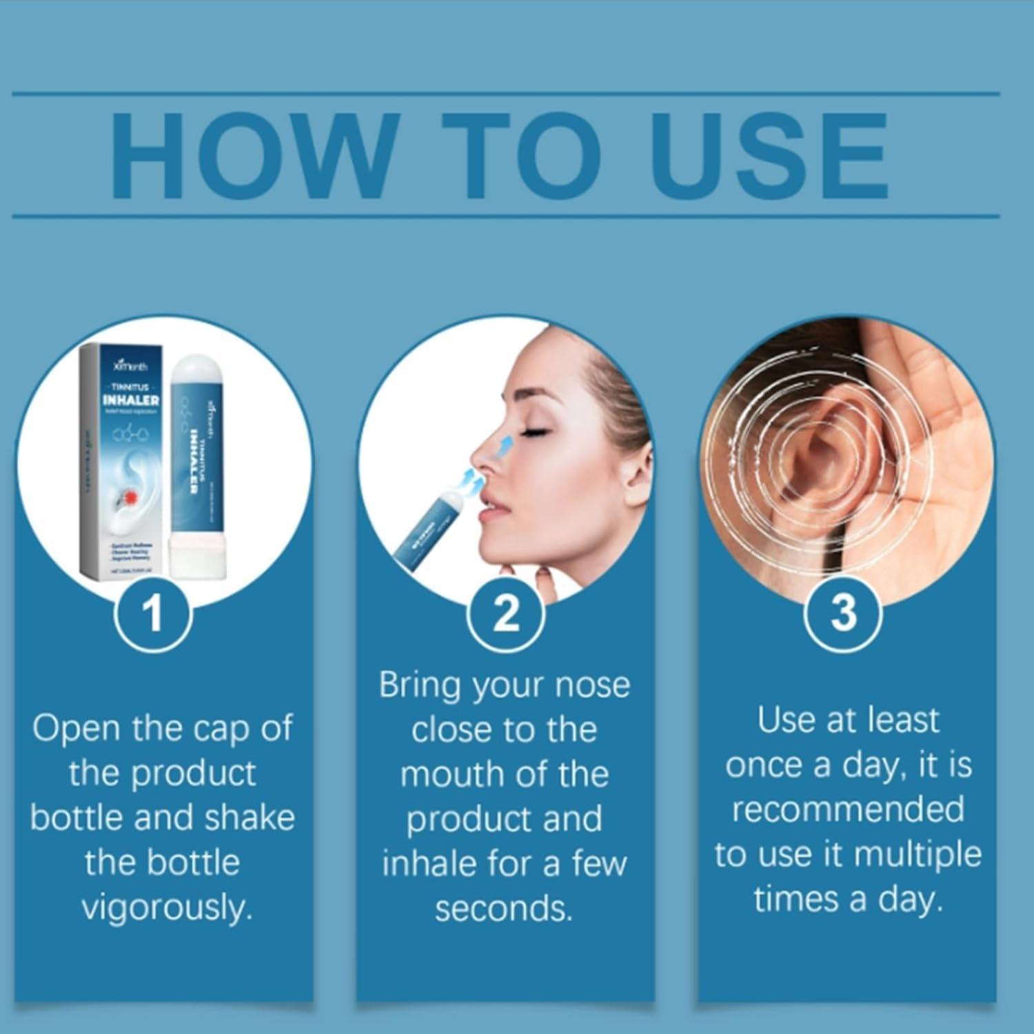 Yipane Tinnitus Inhaler, Relief for Ringing Ears, Tinnitus Relief for Ringing Ears, Instant Tinnitus Relief Nasal Inhaler (5pcs)