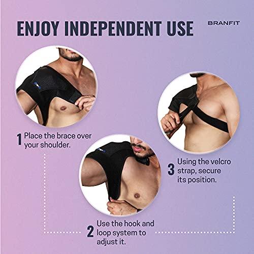 Branfit Branfit Recovery Shoulder Brace and Arm Sling for Men & Women, Shoulder Compression for Injury Relief and Adjustable Comfort, Right/Left