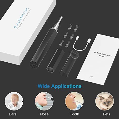 VANBAR Ear Wax Removal, Ear Cleaner with Camera Earwax Remover Tool, Ear Camera Otoscope kit with Light, Ear Wax Camera with 6 Ear Spoon for Kids, Adults & Pets
