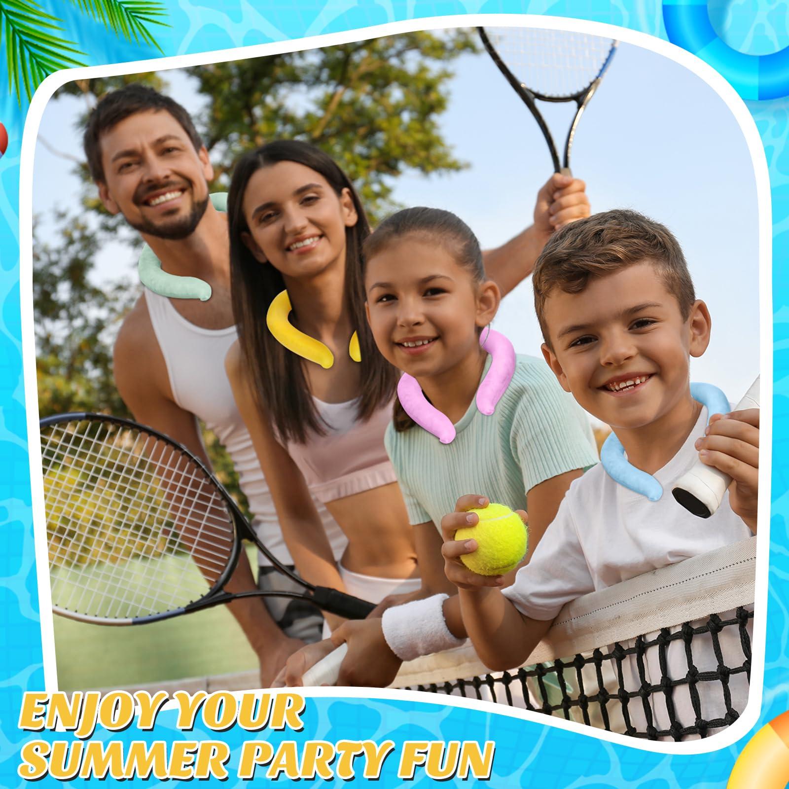 SiliFine SiliFine 12 Pcs Cooling Neck Wraps Reusable Ice Neck Cooler Wearable Ice Packs Tube Ice Collar Ring Hands- Free Gel, Freeze Below 78 Fahrenheit for Hot Weather Summer Outdoor Heat Dissipation