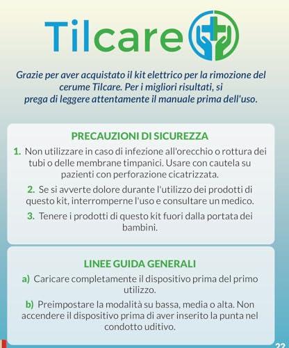 Tilcare Electric Ear Wax Removal Kit by Tilcare - Rechargeable Ear Cleaning Machine for Ear Irrigation - Complete Ear Flush Kit for Adults & Kids - Ear Lavage System with Otoscope, Microfibre Towel & 30 Tips