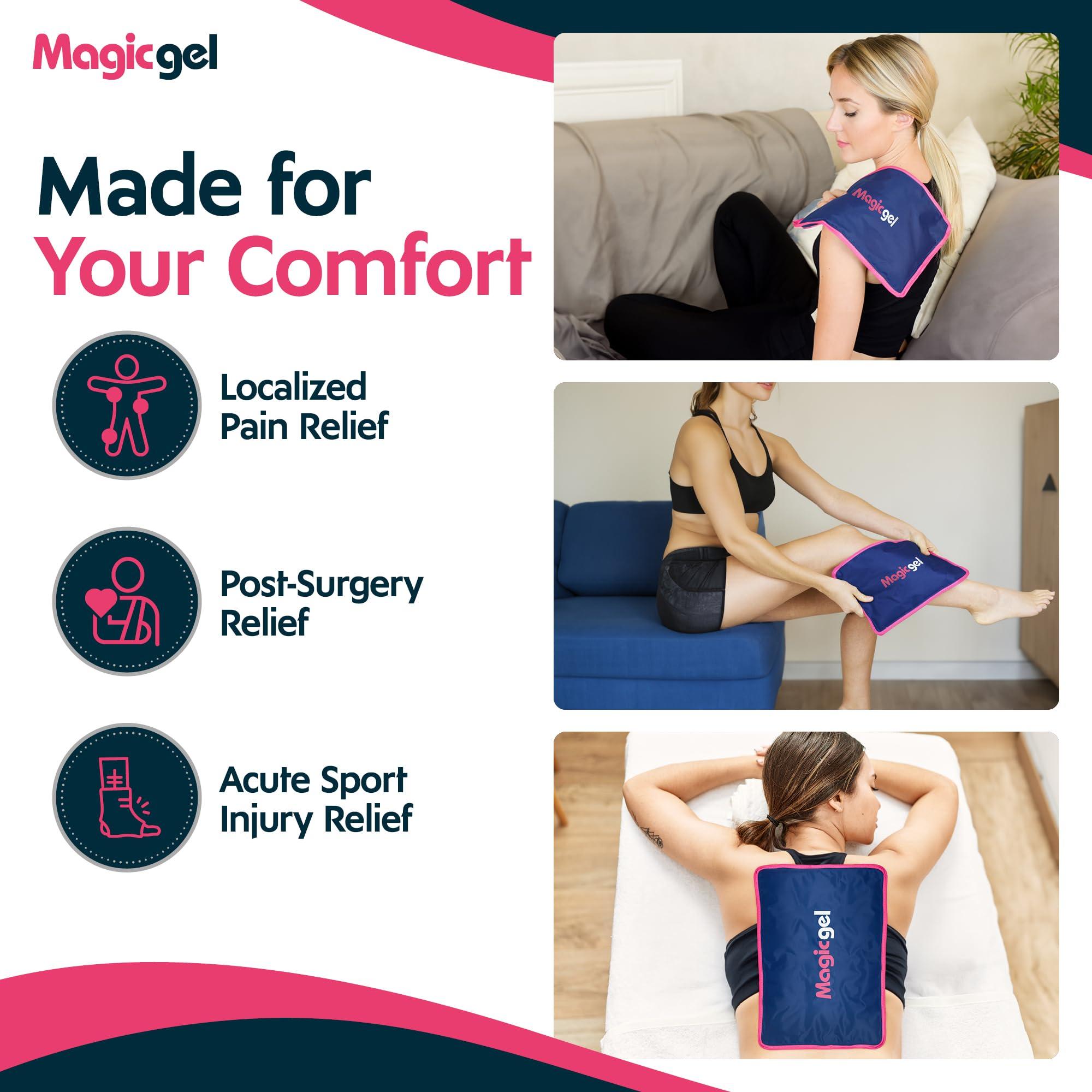 Magic Gel Magic Gel Premium Ice Pack - Reusable Gel Ice Pack (11.8\" x 7.8\") for Icing Injuries, Pain Relief, Cold Compress for Reducing Swelling - FSA HSA Eligible - | Flexible & Foldable 1 Count (Pack of 1)