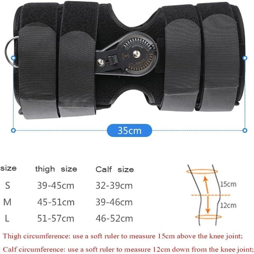 FoRes Hinged Knee Pad Hinged Knee Brace Support For Protection Medical Hinged Knee Orthosis With 0-120 Adjustable Angle Four Straps Non-slip Straps For Knee Ligament Relaxation, Meniscus Injury (Size : M