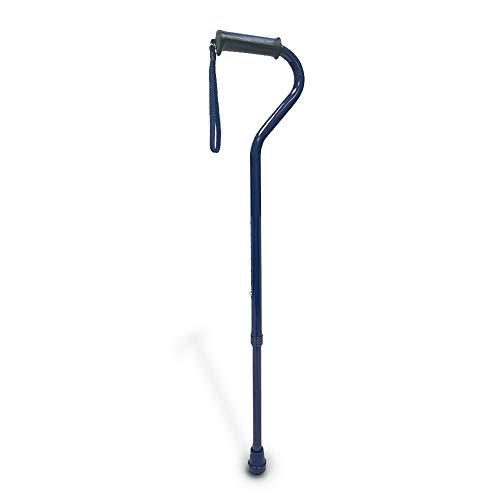 Canecraft Canecraft Offset Handle Walking Cane for Men and Women with Soft Rubber Grip, Lightweight, Height Adjustable, Attractive Colors (Dark Blue)