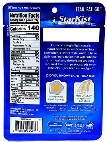 StarKist Starkist Chunk Light Tuna In Sunflower Oil, 2.6-Ounce Pouch (Pack of 25)