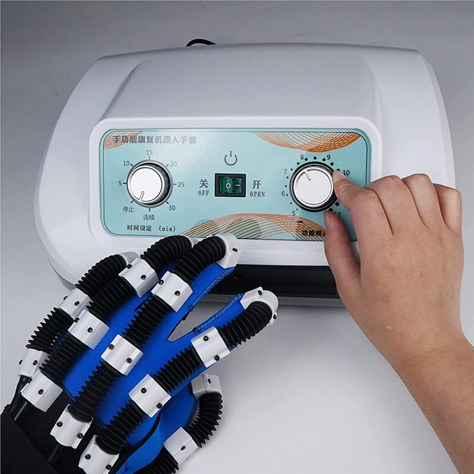 ZZBB ZZBB Rehabilitation Robot Gloves Hand Stroke Hemiplegia Finger Rehabilitation Brace, Hand Training Finger Orthotics Device Assistive Gloves Finger Flexion Correction,Left,S