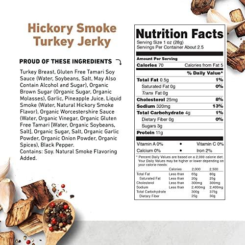 Country Archer Country Archer Turkey Jerky - Turkey Meat Protein Snacks, Turkey Jerky for People, Protein Meat Snacks, Turkey Jerky Snack Packs, Gluten Free, Keto - Hickory Smoke, 2.5 oz (Pack of 4)