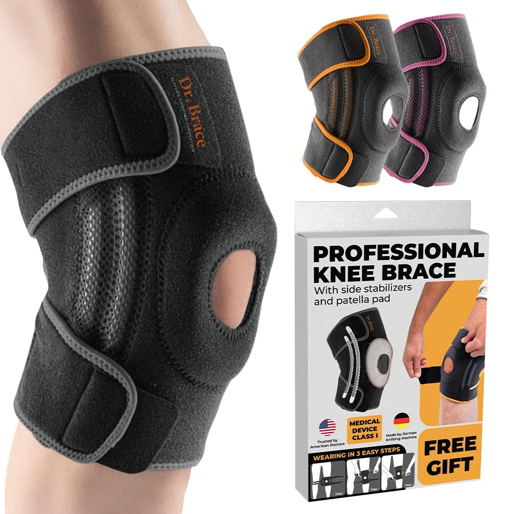 DR. BRACE DR. BRACE ELITE Knee Brace with Side Stabilizers & Patella Gel Pads for Maximum Knee Pain Support and fast recovery for men and women-Please Check How To Size Video (Mercury, Medium)