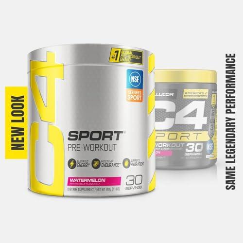 Cellucor Cellucor C4 Sport Pre Workout Powder Watermelon - Pre Workout Energy with Creatine + 135mg Caffeine and Beta-Alanine Performance Blend - NSF Certified for Sport 30 Servings