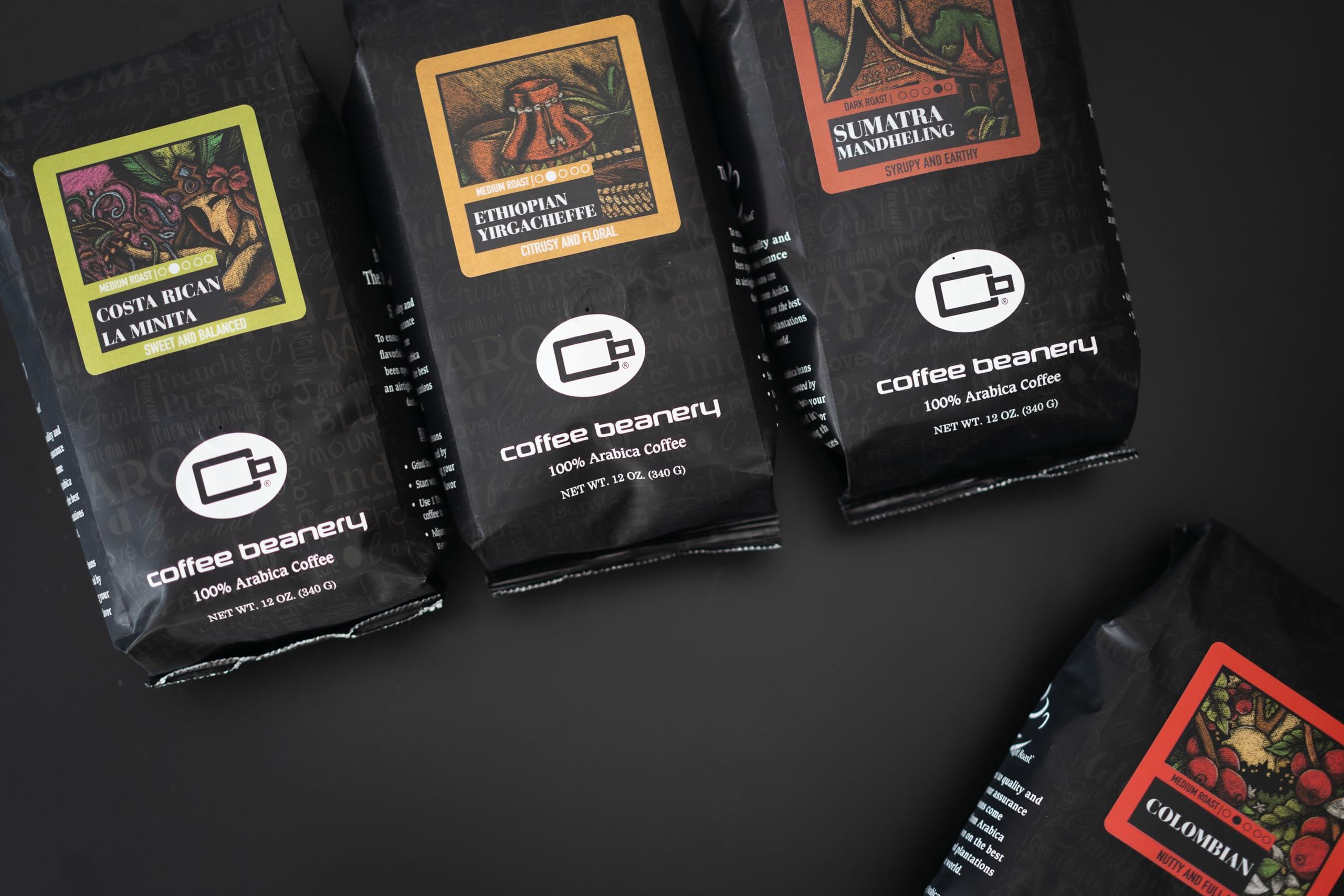 Coffee Beanery Ethiopian Yirgacheffe Specialty Coffee | 1 Bag of 12oz. Coffee (Coarse) | Light Roast