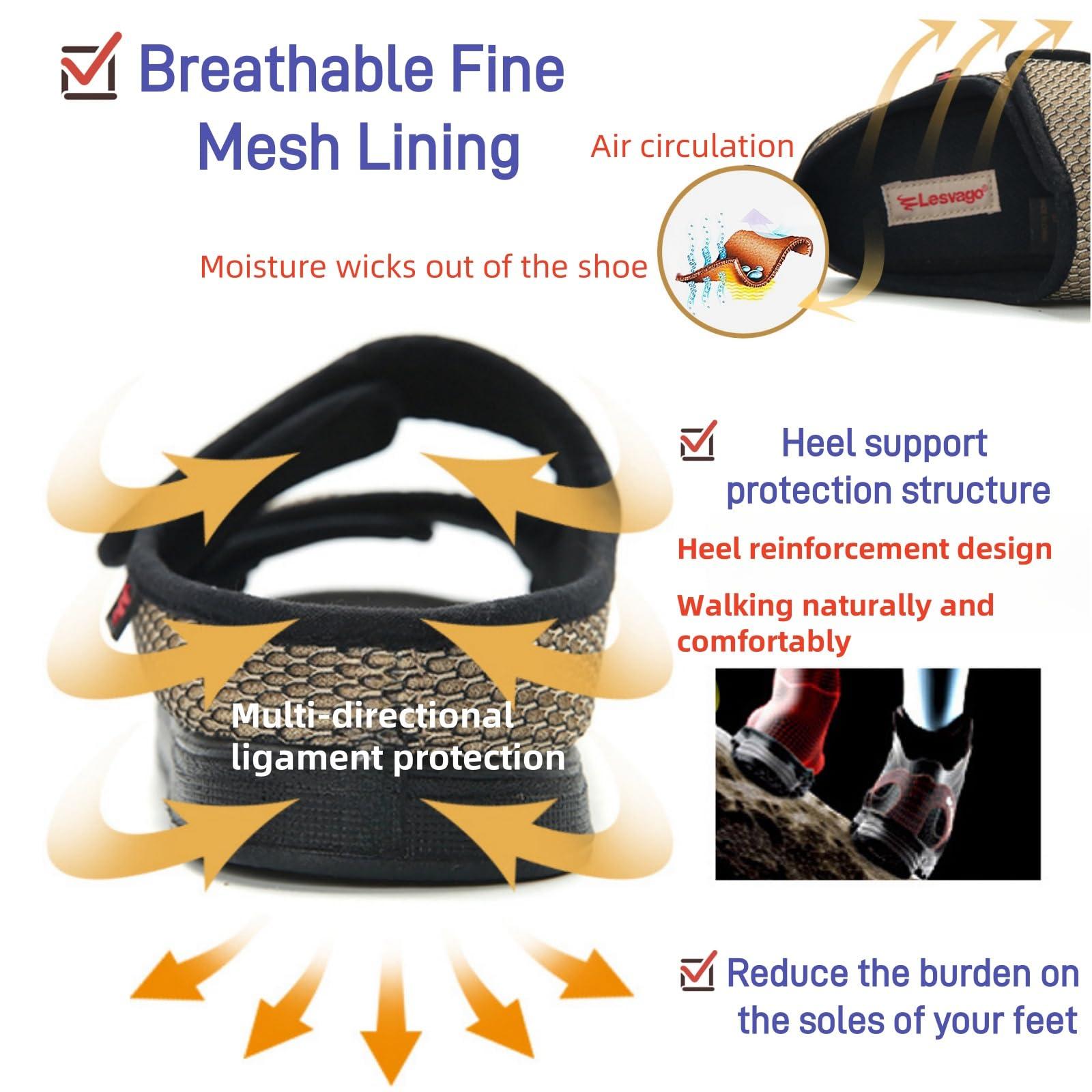 KUMUROETA KUMUROETA Extra Wide Diabetic Foot Shoes,Unisex for Swollen Feet,Adjustable Slippers,Men\'s Diabetic Sandals for Obesity,Hallux Valgus,Plantar Fasciitis,Arthritis,Black