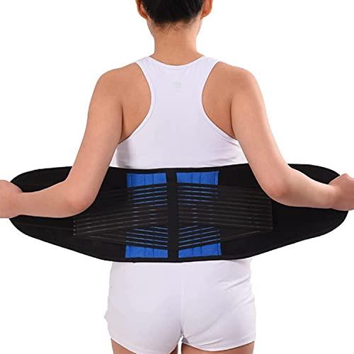 SJHY Lumbar Support Belt L-6XL Waist Back Brace Support Belt,Back Pain Relief Massage Shaper Belt Lower Lumbar Decompression Belt Post Surgery Girdles Back Braces (Color : Blue, Size : 3X-Large)