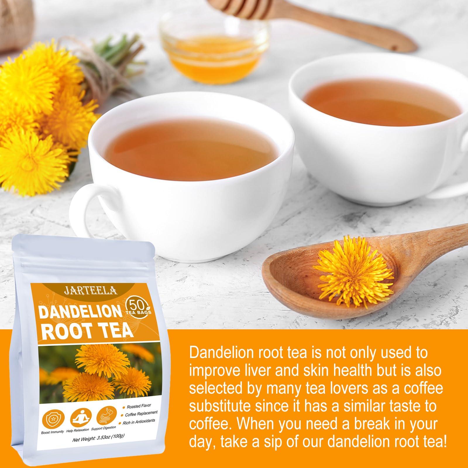 Jarteela Jarteela - Roasted Dandelion Root Tea Bag, 2g x 50 Count - Dandelion Tea - Premium Herbal Dandelion Tea Bags - Non-GMO - Caffeine-free Tea