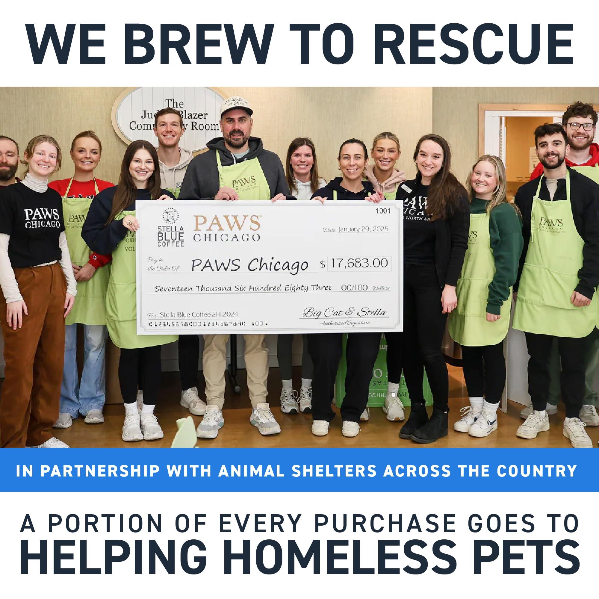 Stella Blue STELLA BLUE Fresh K Cup Coffee Pods | Electric Avenue Blend | 100% Arabica DARK Roast | Ethically & Sustainably Sourced from Central America | Helps Support PAWS Chicago | 12 Single Serve Pods