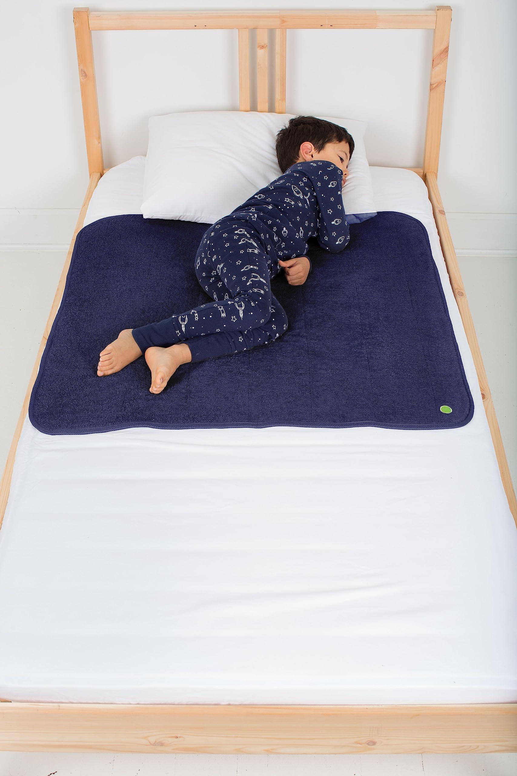 PeapodMats PeapodMats Bedwetting & Incontinence Waterproof Bed Mat - Reusable Underpad. Secure Placement & Breathable. Washable. Enviro Friendly 3x3 (Navy Blue) Mattress Protector & Pee Pad for Kids & Adults