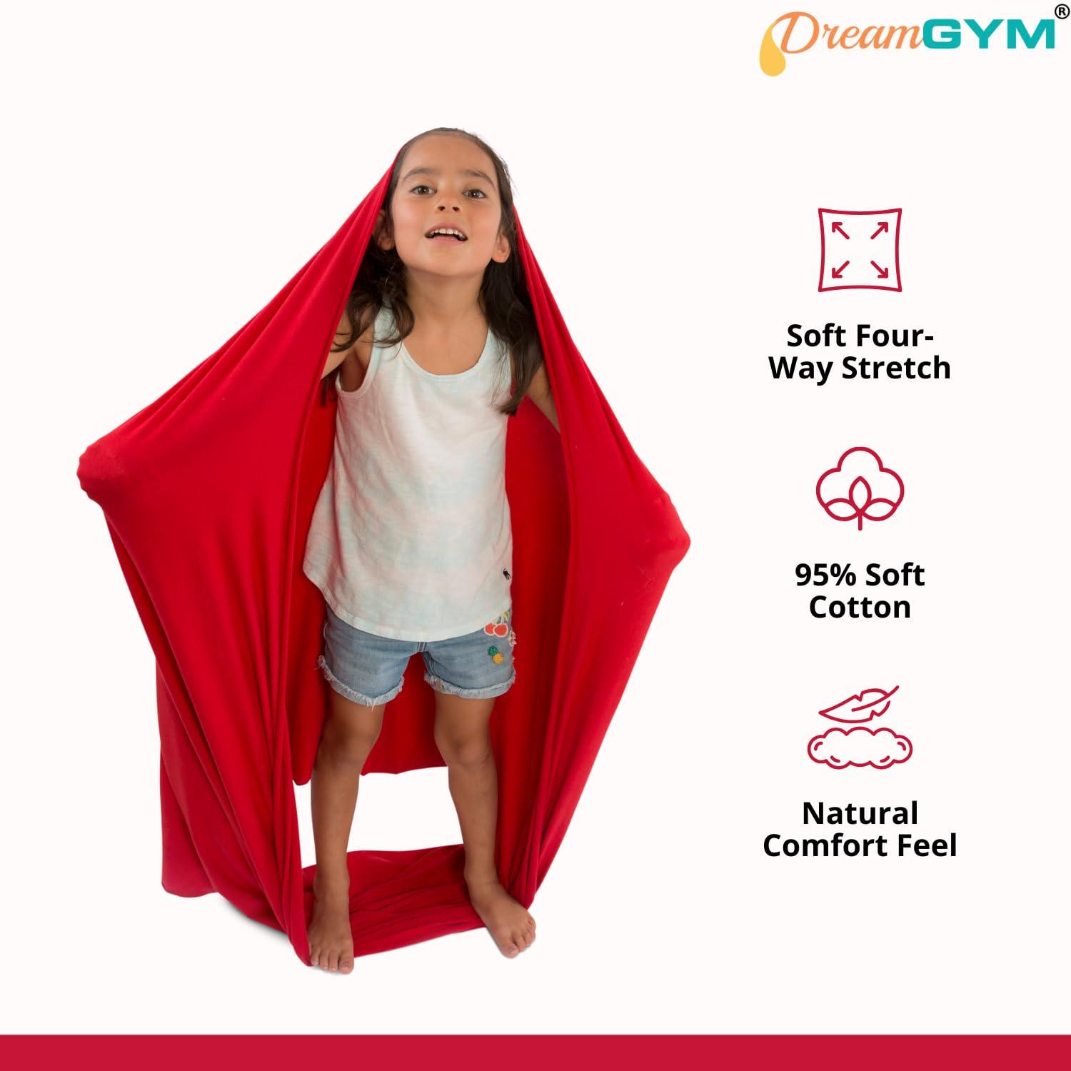 DreamGYM DreamGYM Doorway Sensory Swing - Red Therapy Compression Swing - 95% Cotton