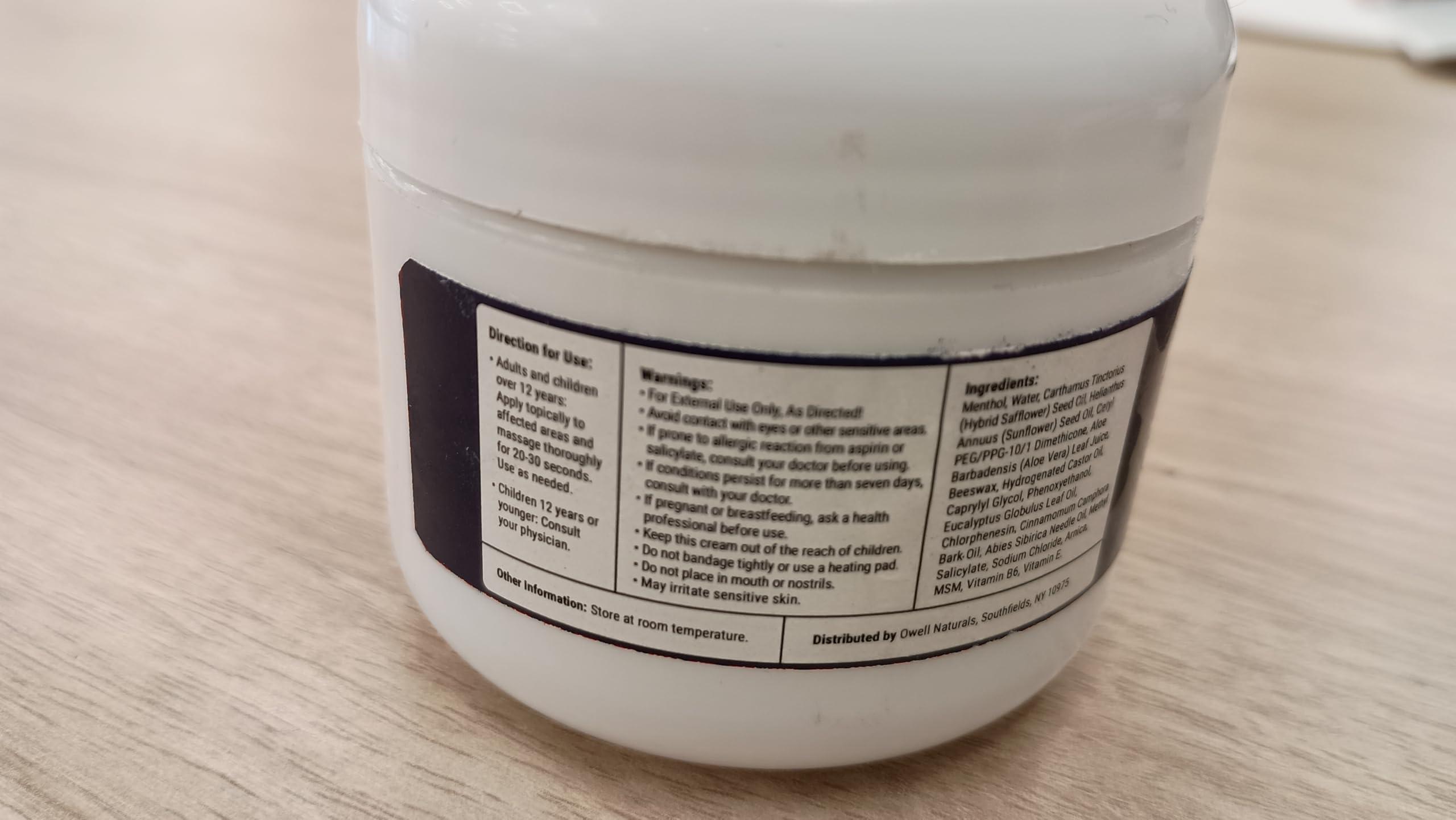 OWELL NATURALS Owell Naturals Neuropathy Nerve Relief Cream 4 Fl Oz (Pack of 1) Maximum Strength, Non Greasy, All Natural for Feet, Hands, Legs & Toes Discomfort, Made in USA