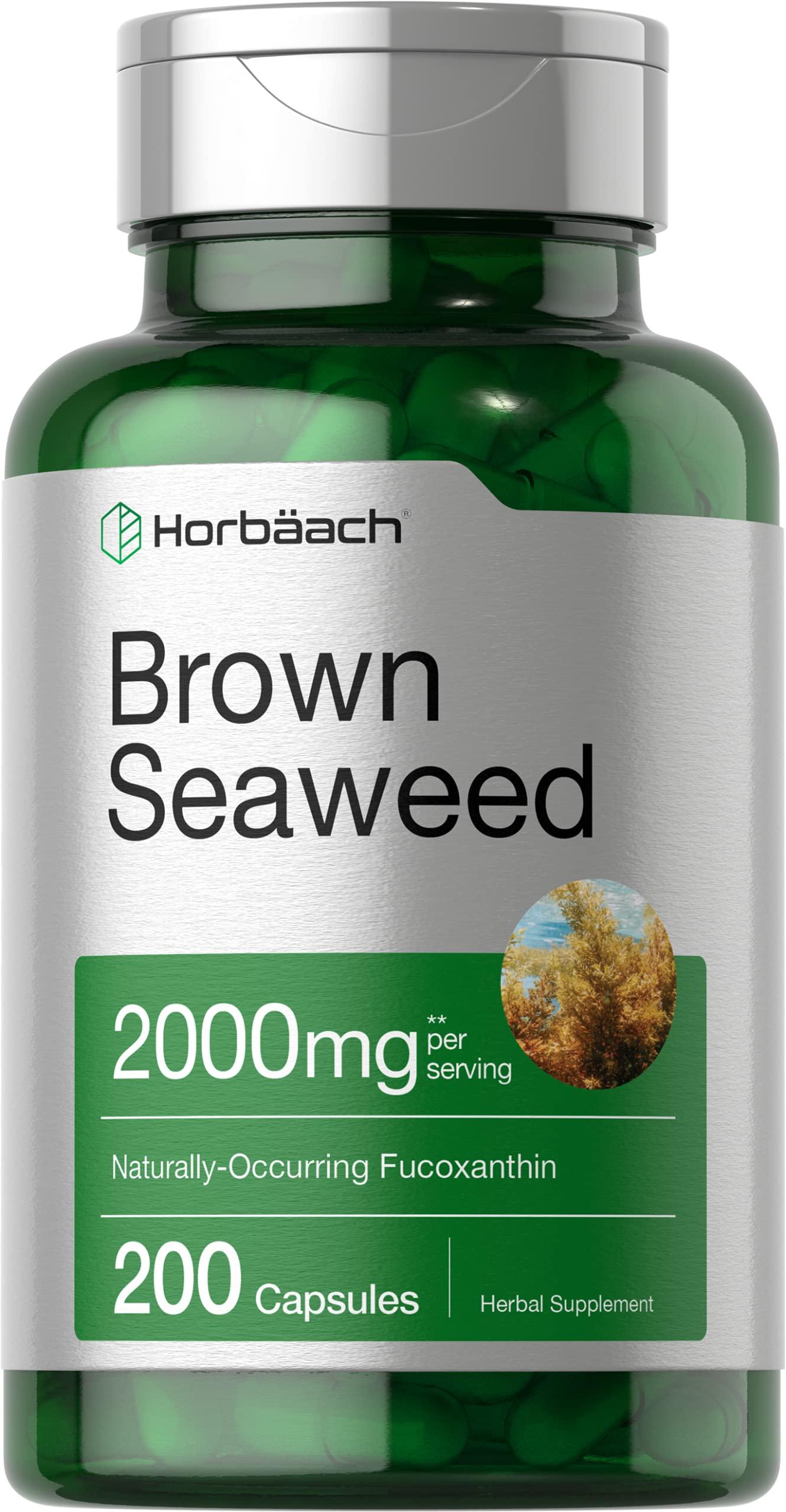 Horbach Horbach Brown Seaweed Extract Capsules 2000mg | 200 Pills | Fucoxanthin Supplement | Non-GMO, Gluten Free