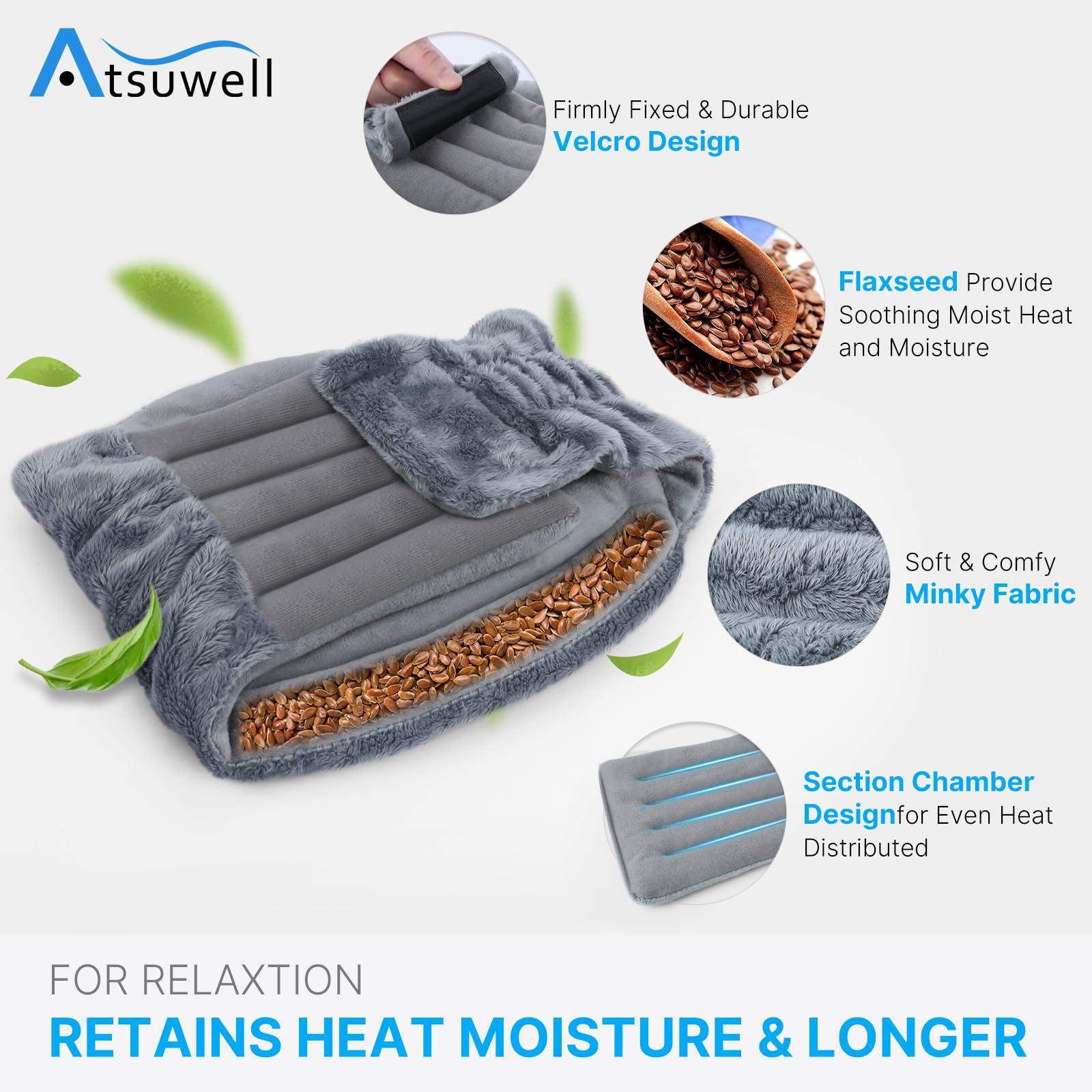 Atsuwell Atsuwell Microwave Heating Pad for Knee, Microwavable Heated Knee Wrap for Elbow, Cramps, Muscle, Joint, Knee Heating Pad Microwavable for Warm Compression, 2 Packs