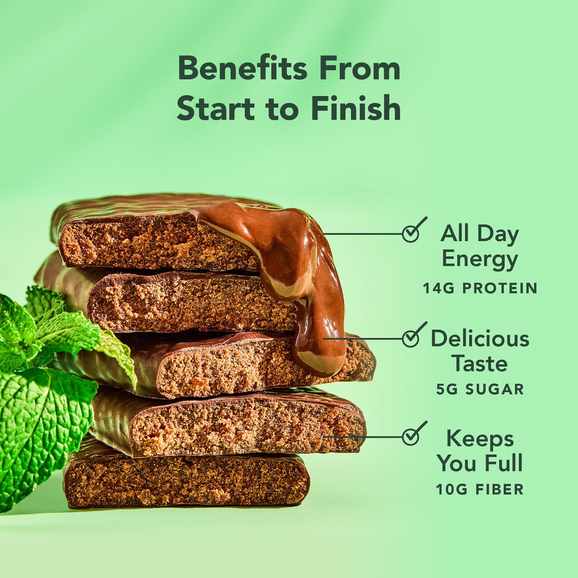 ALOHA ALOHA Organic Plant Based Protein Bars, Chocolate Mint, 1.98 Oz (Pack of 12)