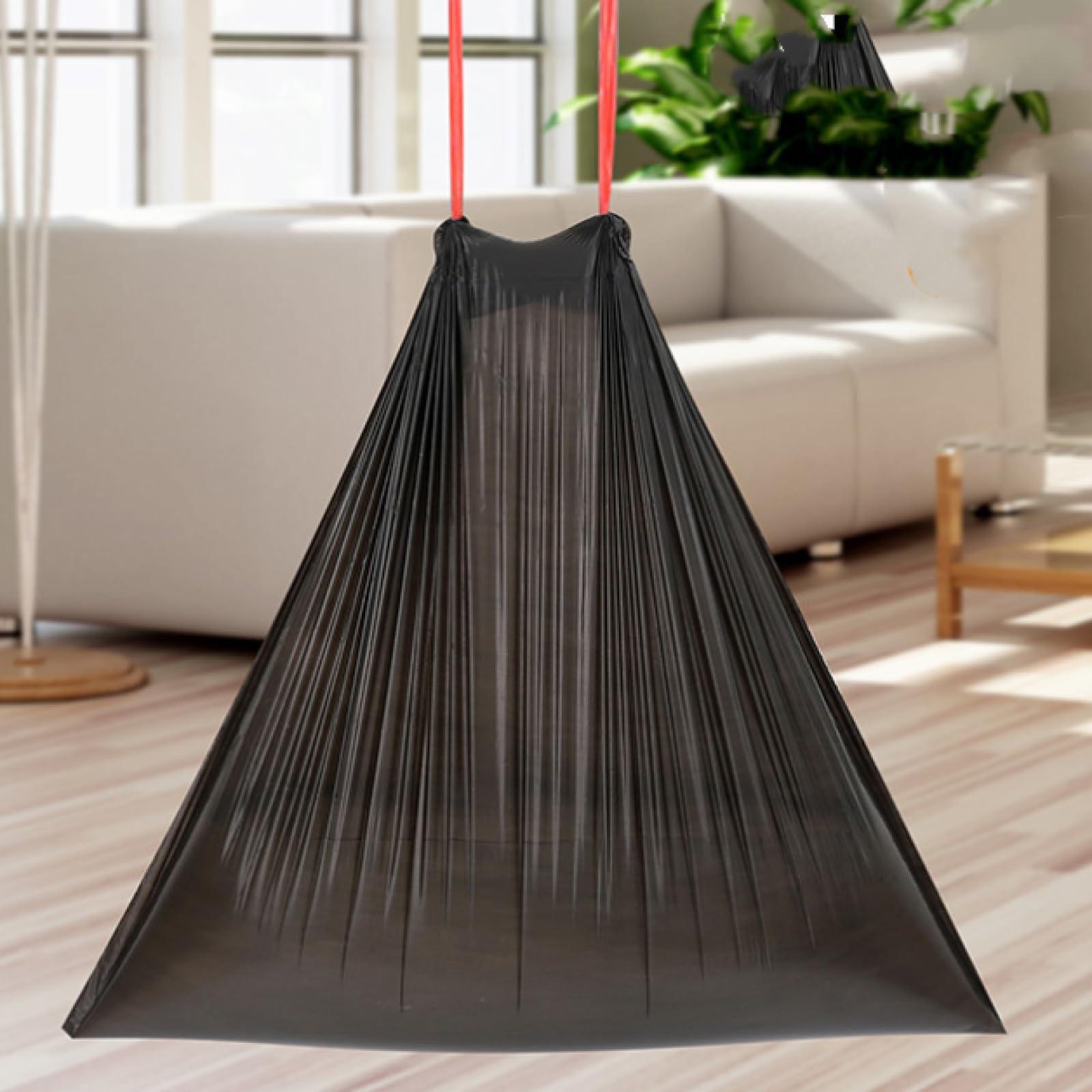 CHRYSM Garbage Bags, Drawstring Household Bags, Portable Automatic Closure, Kitchen Pull Plastic Large Bags