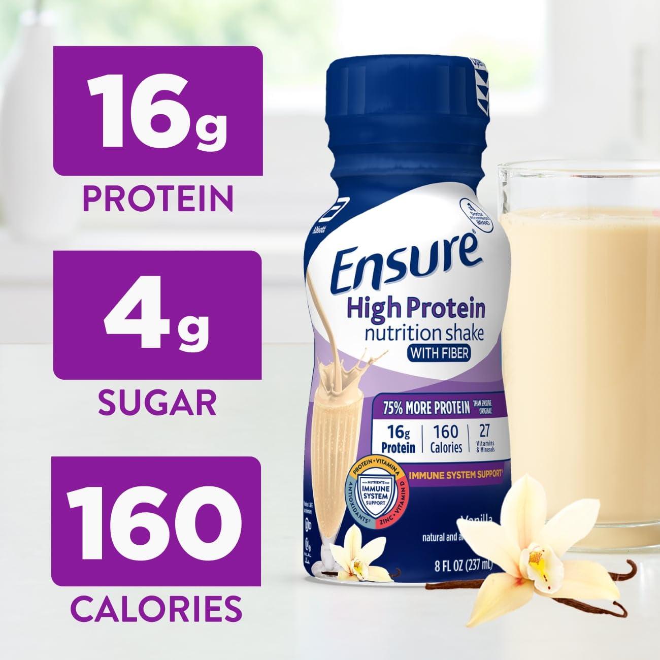 Ensure Ensure High Protein Vanilla Nutrition Shake With Fiber | 24 Pack