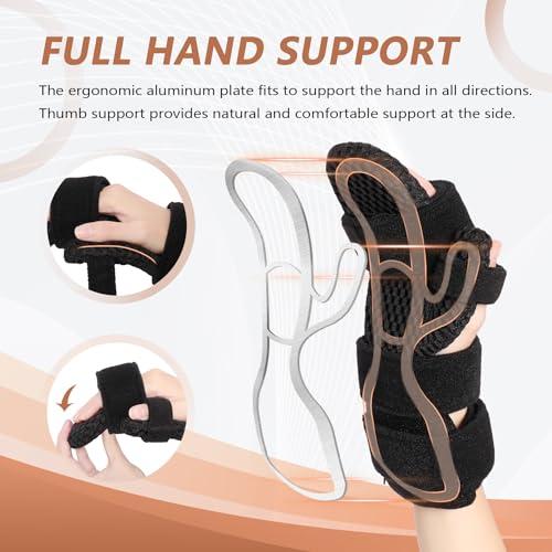 Scurnhau Scurnhau Resting Hand Splint, Full Hand Brace with Finger Support, Stroke Hand Splint -Night Finger Separator, Chronic Rheumatoid Arthritis, Finger Contractures, Fits Left and Right Hands, L