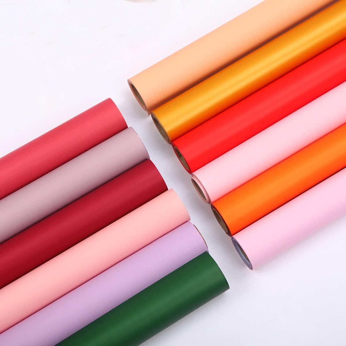 Generic Korean Wrapping Paper,Floral Wrapping Paper,Bouquet Wrapping Paper,Solid Color Waterproof Flower Wrapping Paper Roll,22.8in x 32.8ft,Black