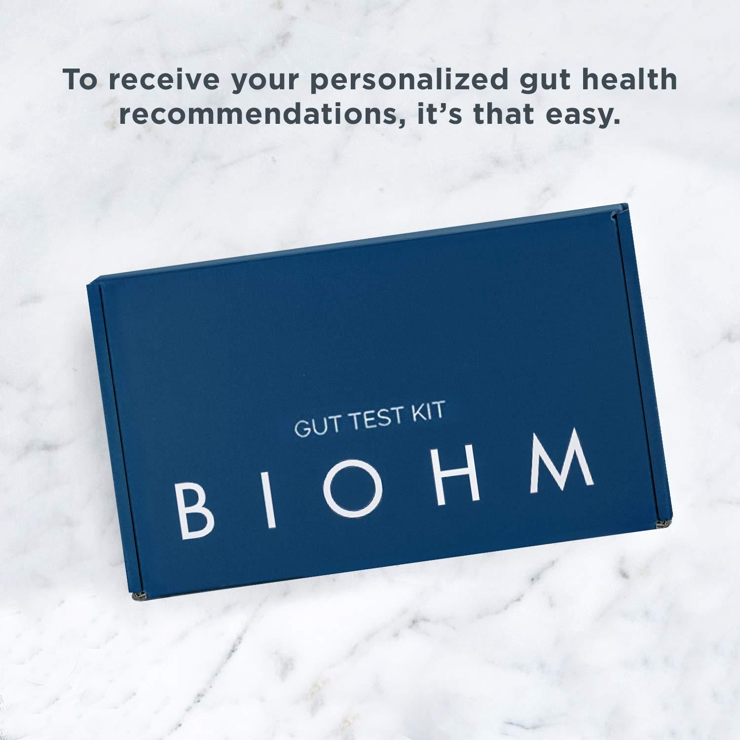 BIOHM BIOHM Gut Test Kit for Health and Digestive Health, Bacteria Test Home Kit with Gut Score, Easy-to-Read Results, and Actionable Recommendations
