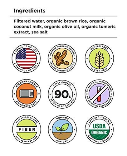 Healthee Healthee Organic Brown Rice, Gluten Free, Fully Cooked and Ready-to-Eat, USDA Certified Organic, GMO-Free, Microwaveable (Turmeric, Pack of 4)