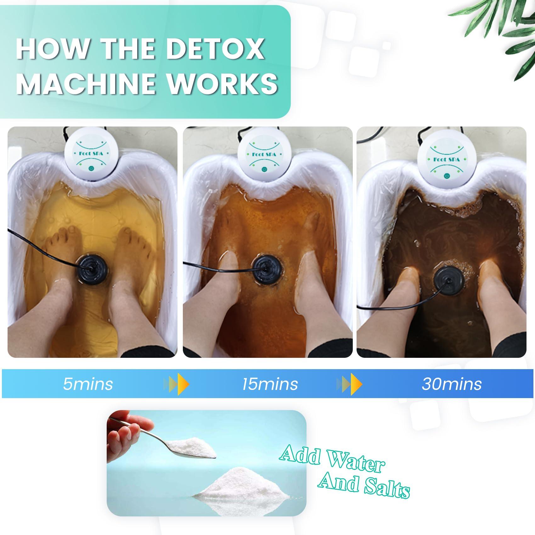 Lecaung Ionic Detox Foot Bath Machine, Personal Ionic Foot Cleanse Ionic Foot Bath SPA Machine Foot Detox System for Home Beauty Salon Spa With Basin, 100 Liners