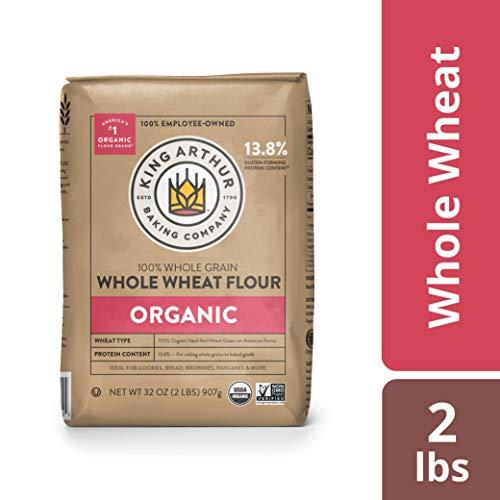 King Arthur King Arthur, 100% Organic Whole Wheat Flour, 100% Whole Grain, Non-GMO Project Verified, 2 Pounds (Pack of 12)
