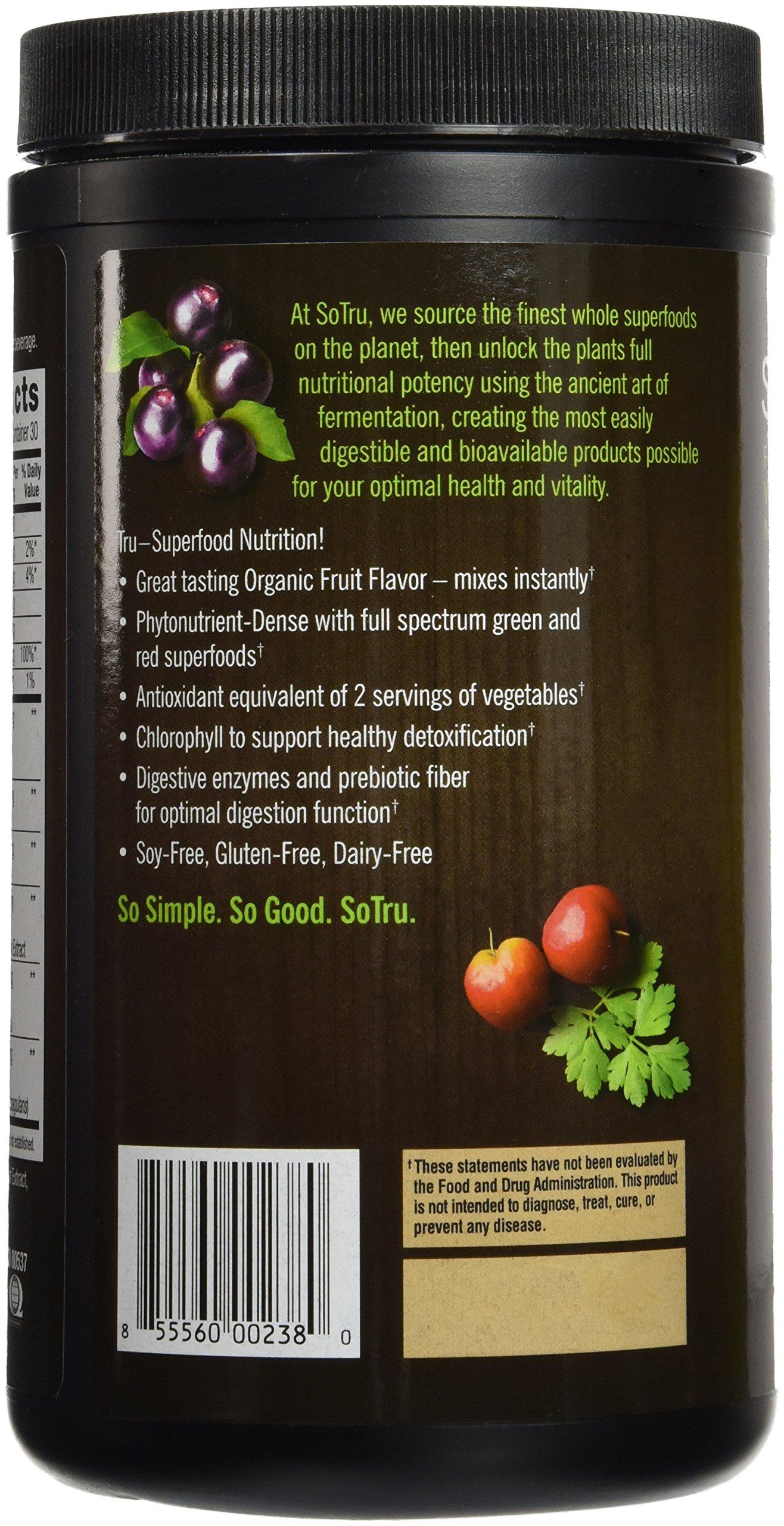 SOTRU PlantFusion Fruitful Super Greens Powder - Fermented Juice Powder Blend with Digestive Enzymes Probiotics & Prebiotic Fiber - Organic, Non-GMO, Vegan, Gluten-Free - 8.46 oz 30 Servings