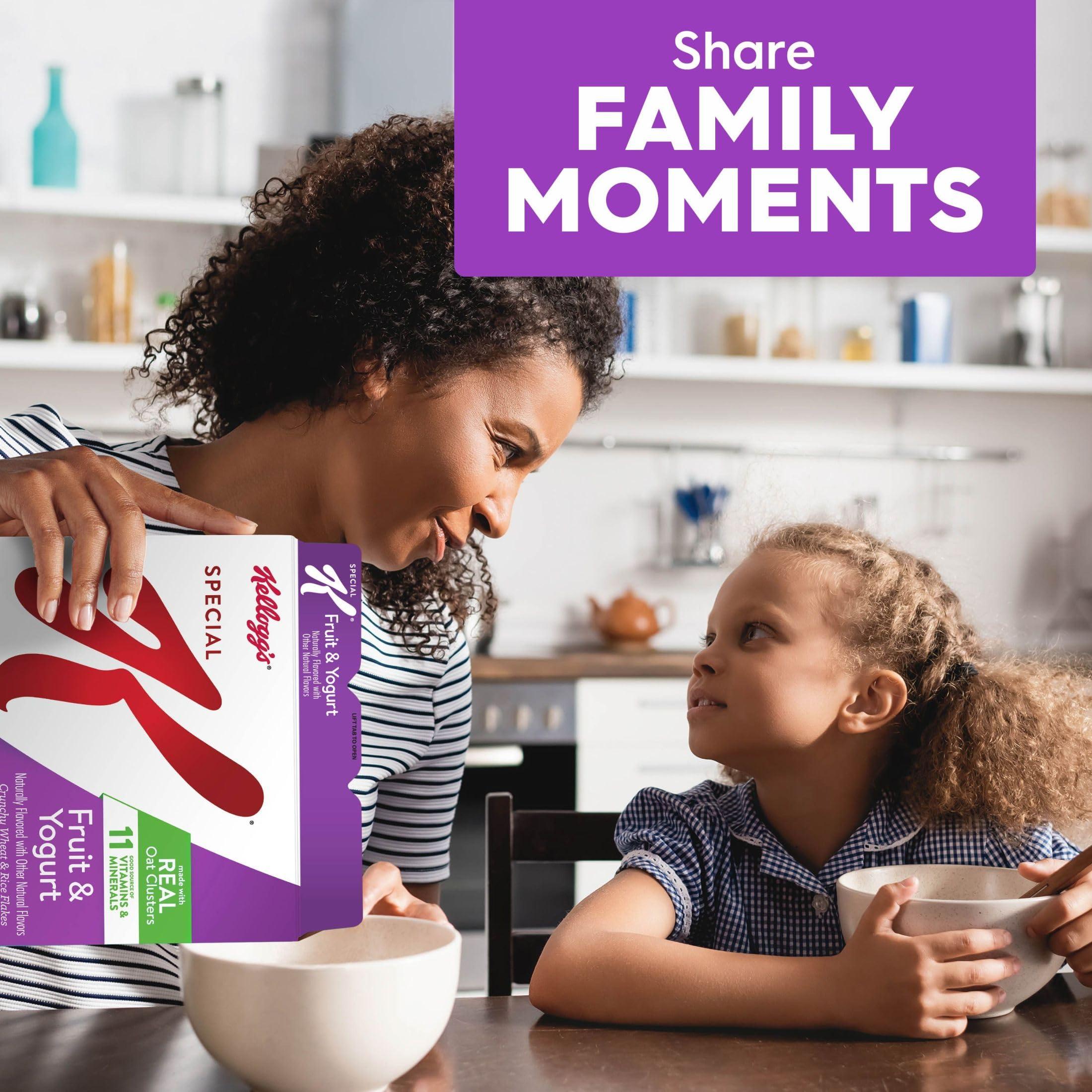 Special K Cereal Kellogg's Special K Breakfast Cereal, Family Breakfast, Fiber Cereal, Giant Size, Fruit and Yogurt, 22oz Box (1 Box)