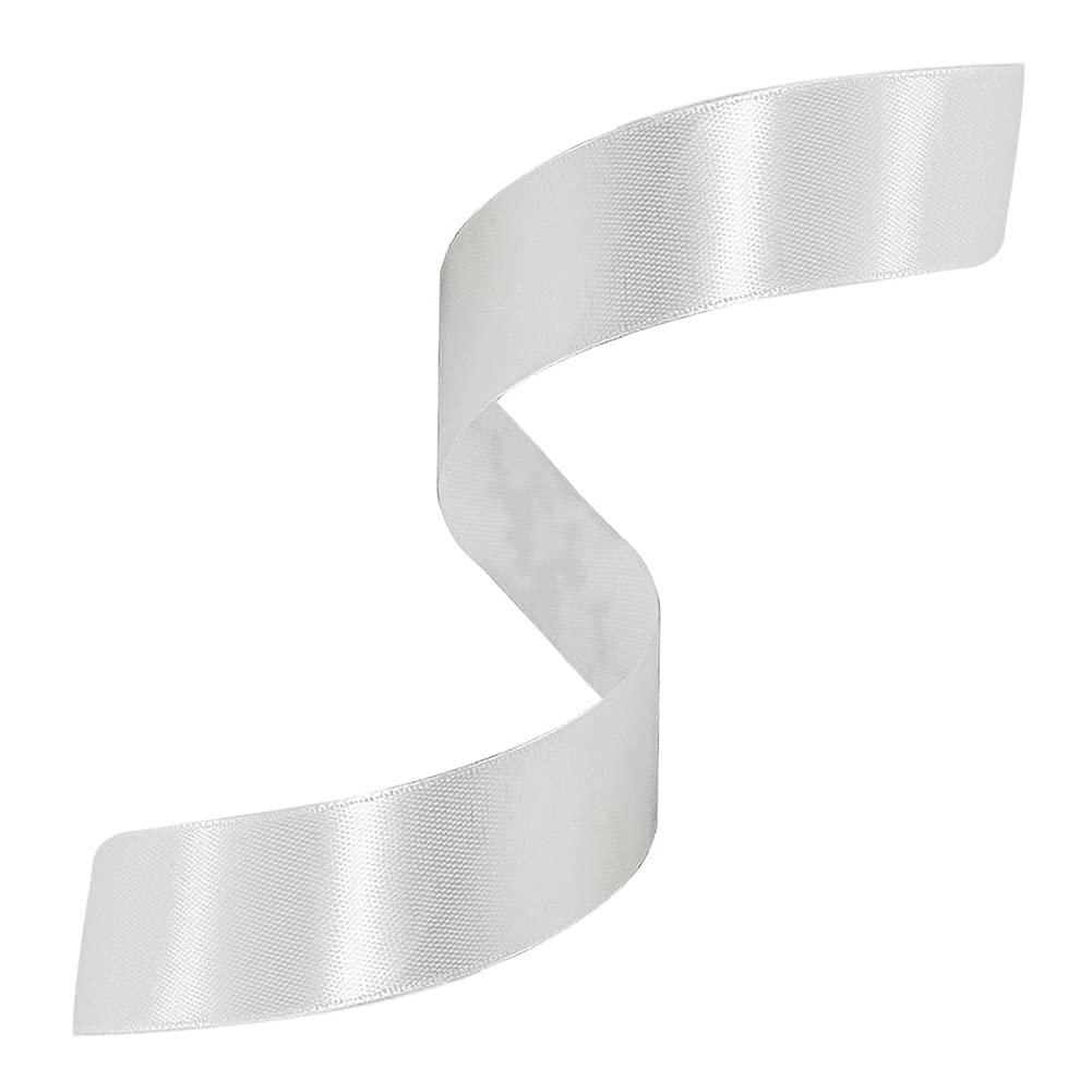AHOMAME White Satin Ribbon 1 Inches x 25 Yards, Solid Color Fabric Ribbon for Gift Wrapping, Crafts, Hair Bows Making, Wreath, Wedding Party Decoration and Sewing Projects