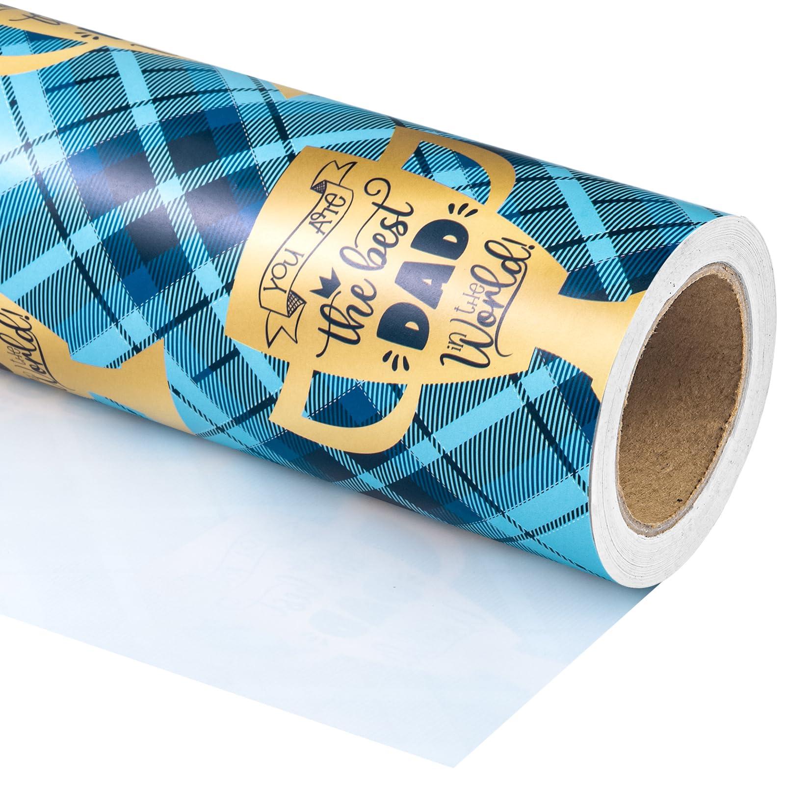WRAPAHOLIC WRAPAHOLIC Father\'s Day Wrapping Paper - Mini Roll - 17 Inch X 33 Feet - You Are the Best Dad in the World Design for Party, Holiday