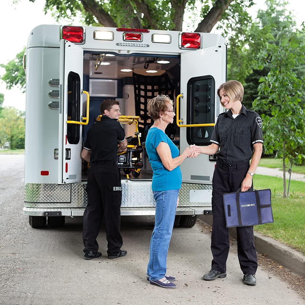 Dixie EMS Dixie EMS Aneroid Sphygmomanometer Kit, Manual Blood Pressure Monitor Set with 5 Cuffs for Infant, Child, Adult, Large Adult, Thigh, & Carrying Case – Blue