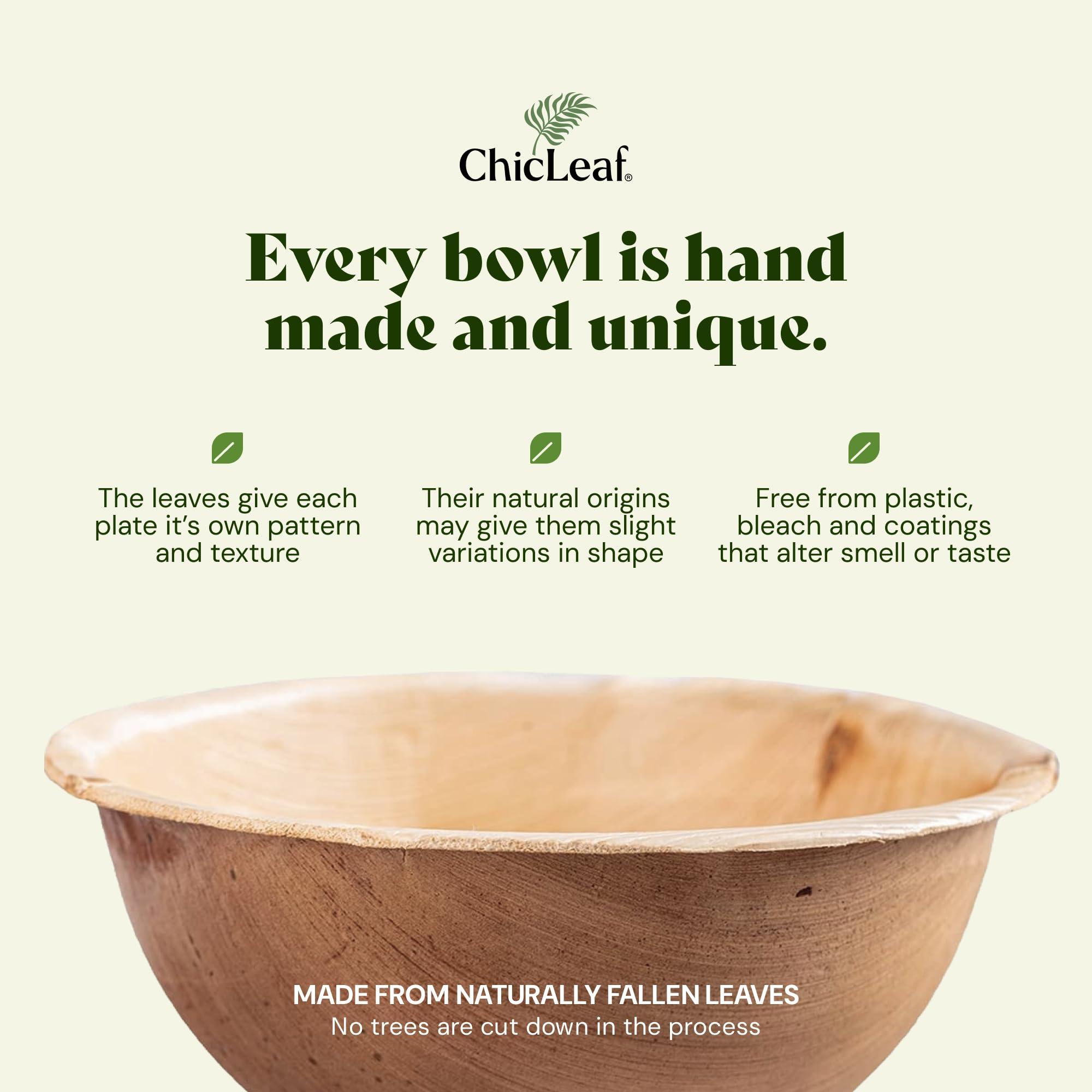 Chic Leaf Chic Leaf Palm Leaf Bowls Disposable Bamboo Heart Shaped Bowls 6.5 Inch Heart Dish (50 Heart Bowls) - Compostable Heart Shaped Plates - Cute Plates For Catering, Charcuterie, Parties