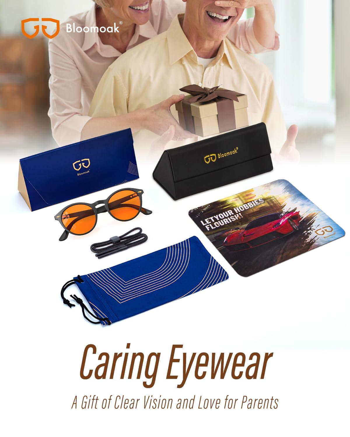 Bloomoak Bloomoak 99% Blue Light Blocking Glasses,Retro Round Glasses,Relieve Eye Fatigue,Improve Sleep,For Screens/Games