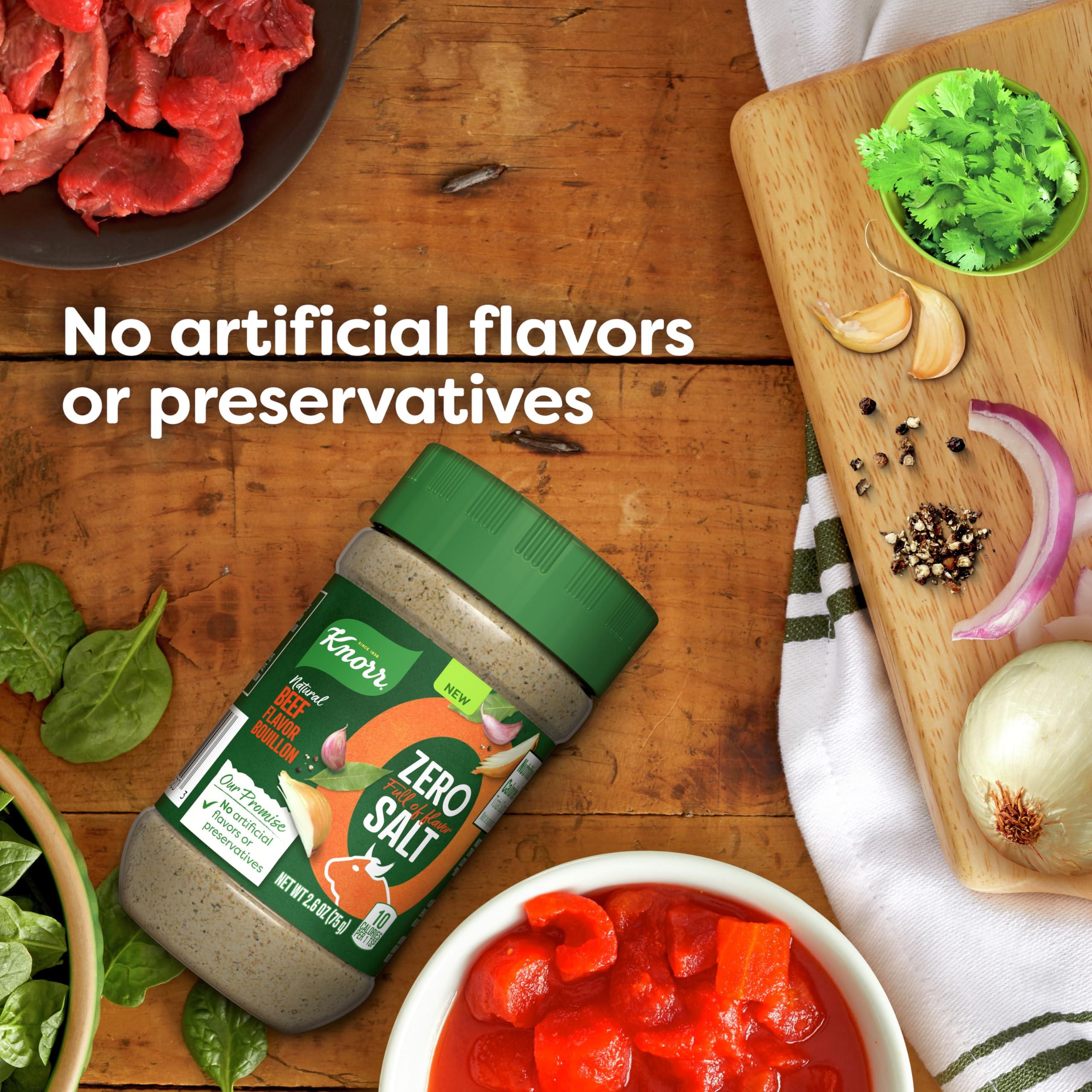 Knorr Knorr Zero Salt Powder Bouillon Natural Beef Flavor Bouillon For Sauces, Gravies And Soups, with No Artificial Flavors or Preservatives 2.6 oz