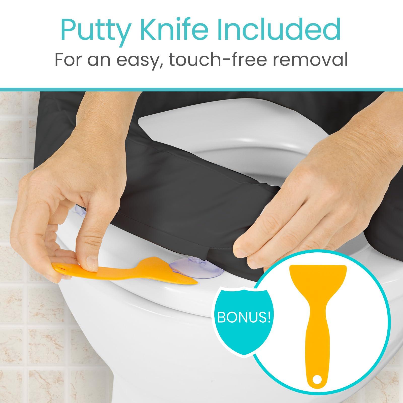 Vive Vive Toilet Seat Cushion (Soft Cushioned Foam) - Easy Clean Soft Padded Bathroom Attachment - Elongated, Standard Seats - Comfort and Support Donut for Handicap, Adults (2\" Cushioned Foam, Black)