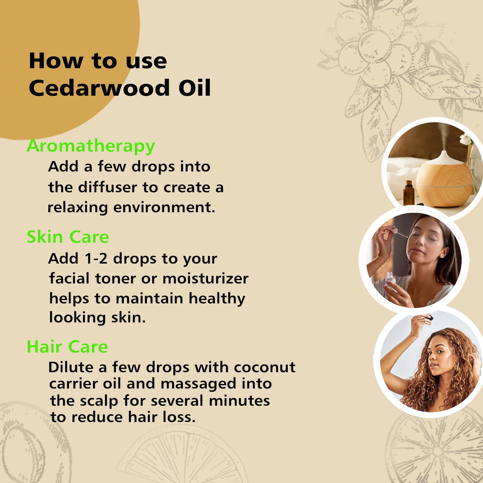 gm gumili GM Gumili Cedarwood Essential Oil for Diffuser Skin Hair Holiday Home Care