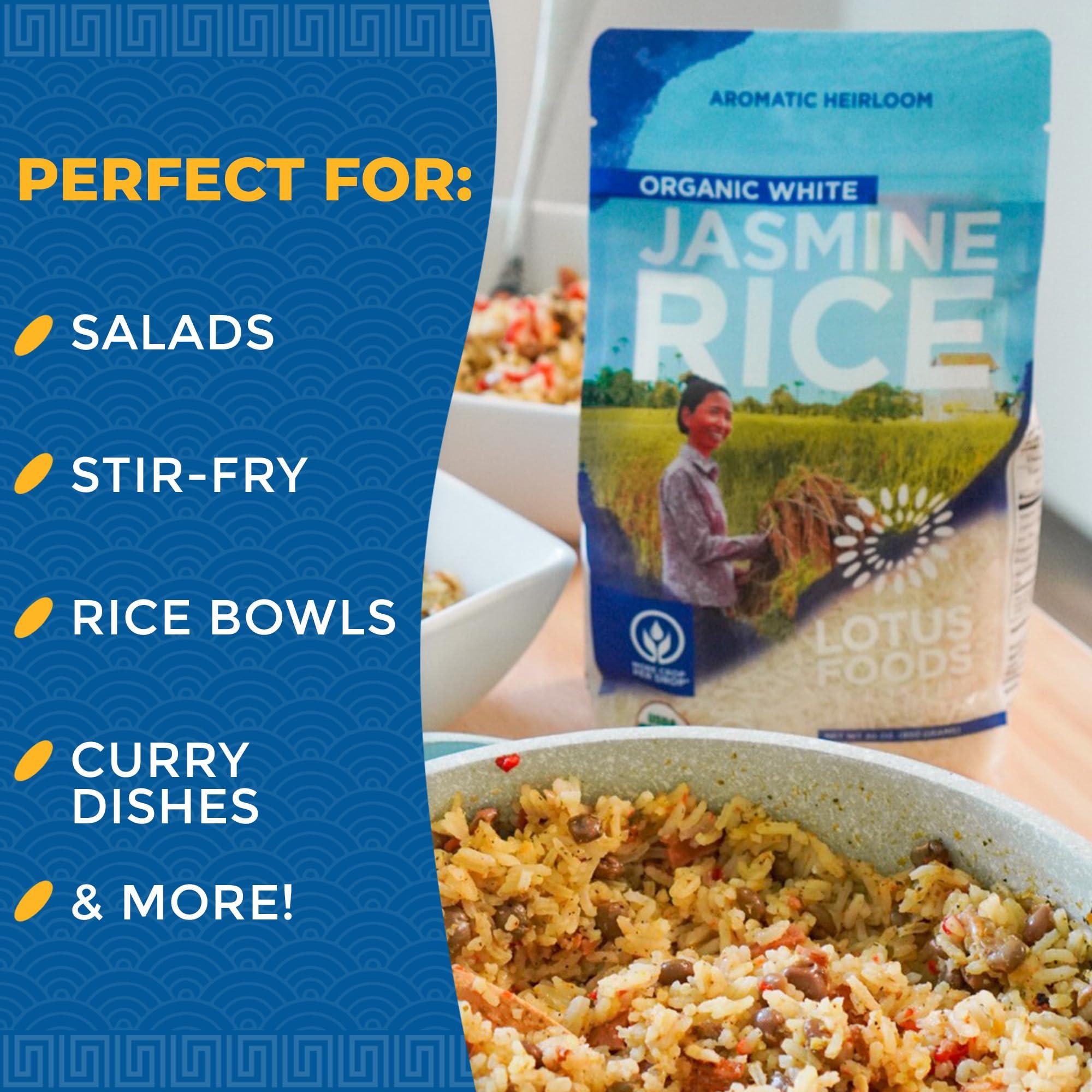 Lotus Foods Lotus Foods Organic White Jasmine Rice - Jasmine Rice, Gluten Free White Rice, Organic Rice, Long Grain Asian Sticky Rice, USDA Organic, Vegan, Gluten Free - 30 Oz (Pack of 3)