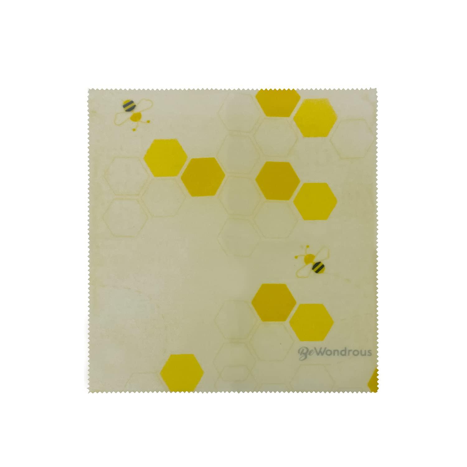 BEWONDROUS BeWondrous Beeswax Wraps | Natural, Organic, Reusable, Zero Waste Plastic Wrap Alternative for Bread, Cheese | Eco-Friendly, Sustainable, Biodegradable Food Storage