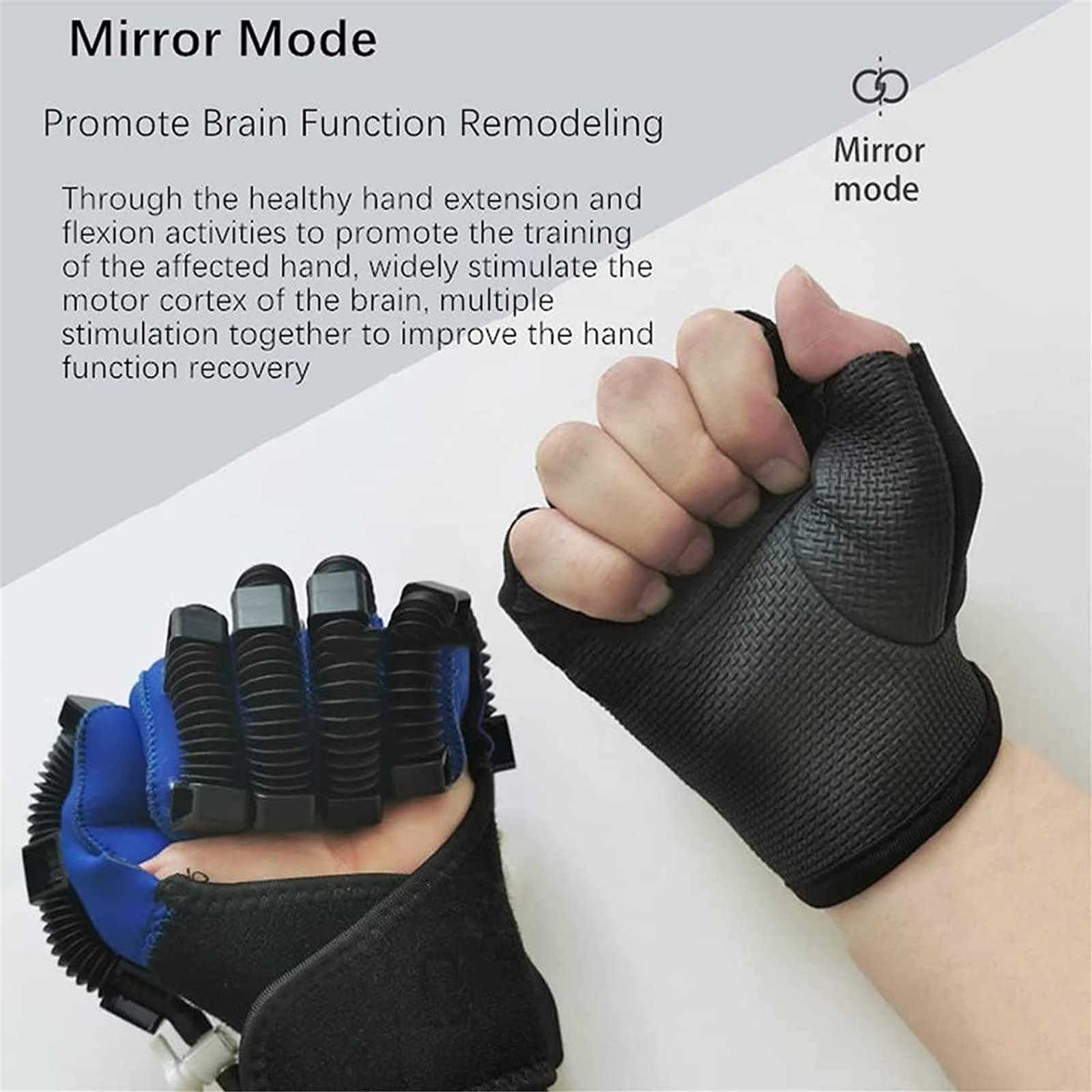 Susisang Both Hands Rehabilitation Robot Gloves Electric Glove Finger Orthoses Soft Resting Hand Splint for Flexion Contracture LCD Touch Screen/Timing/Intensity Can Be Adjusted (M)