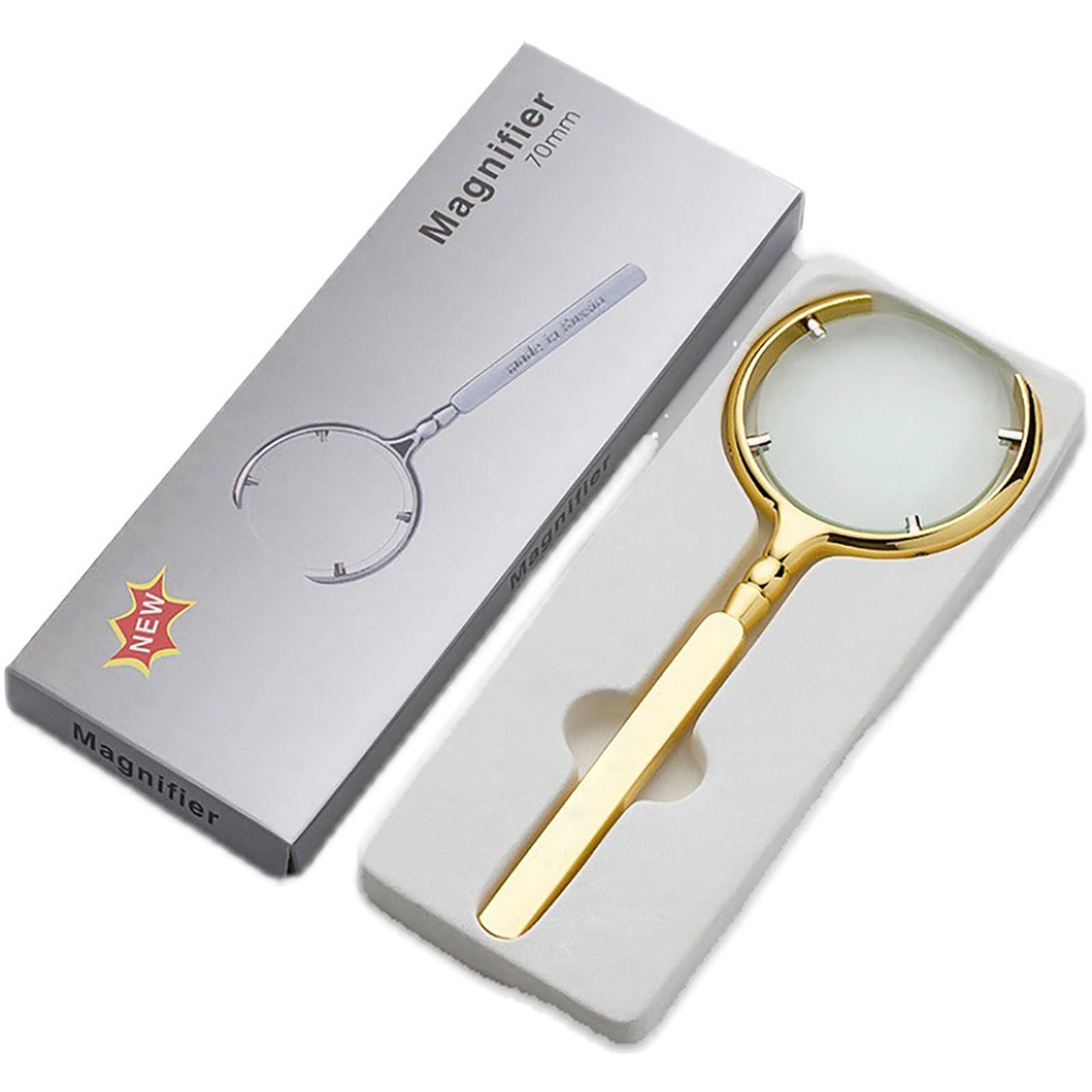 COnvow Real Glass Large Magnifying Glass - Reading Magnifier for Books -Handheld 63mm Strong High Clarity Eye Glasses for Home Learning, Reading and Fault Finding