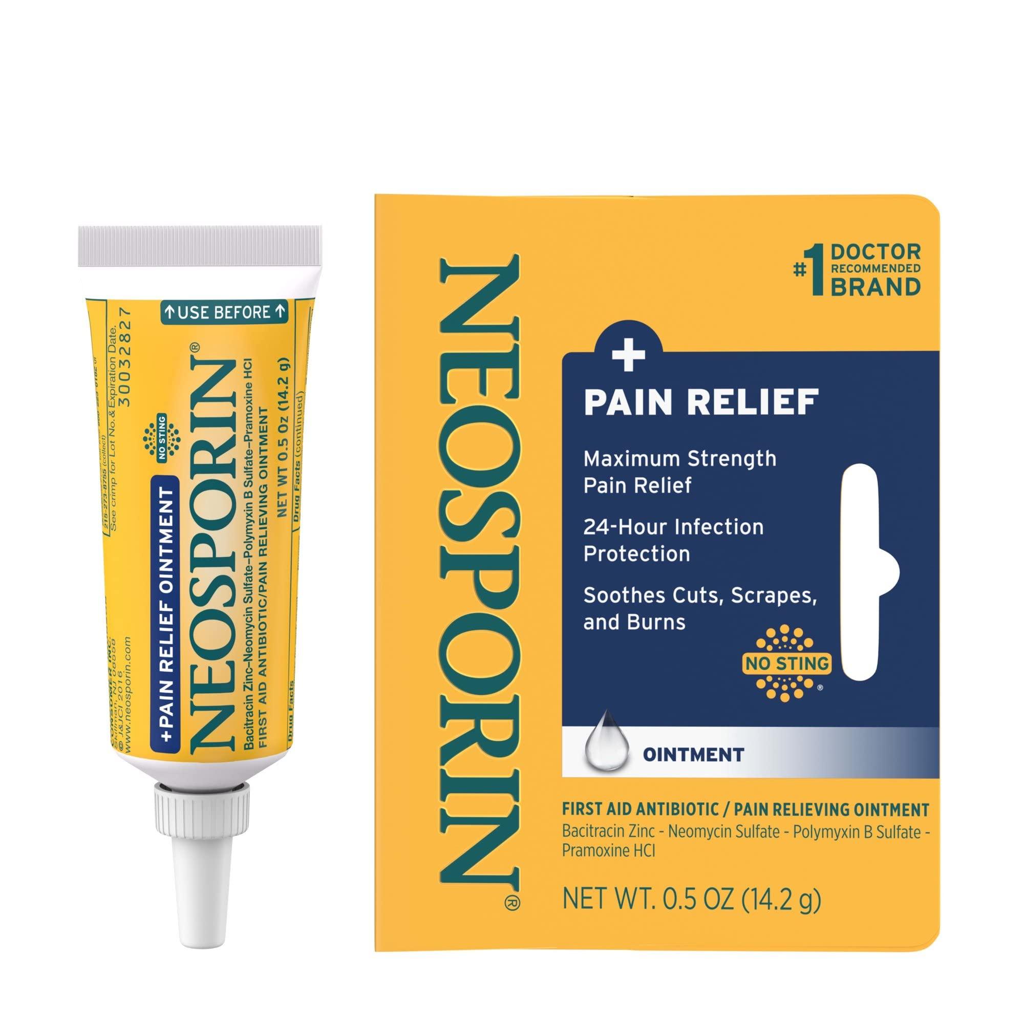Neosporin Neosporin + Pain Relief Ointment 0.50 oz (Pack of 8)