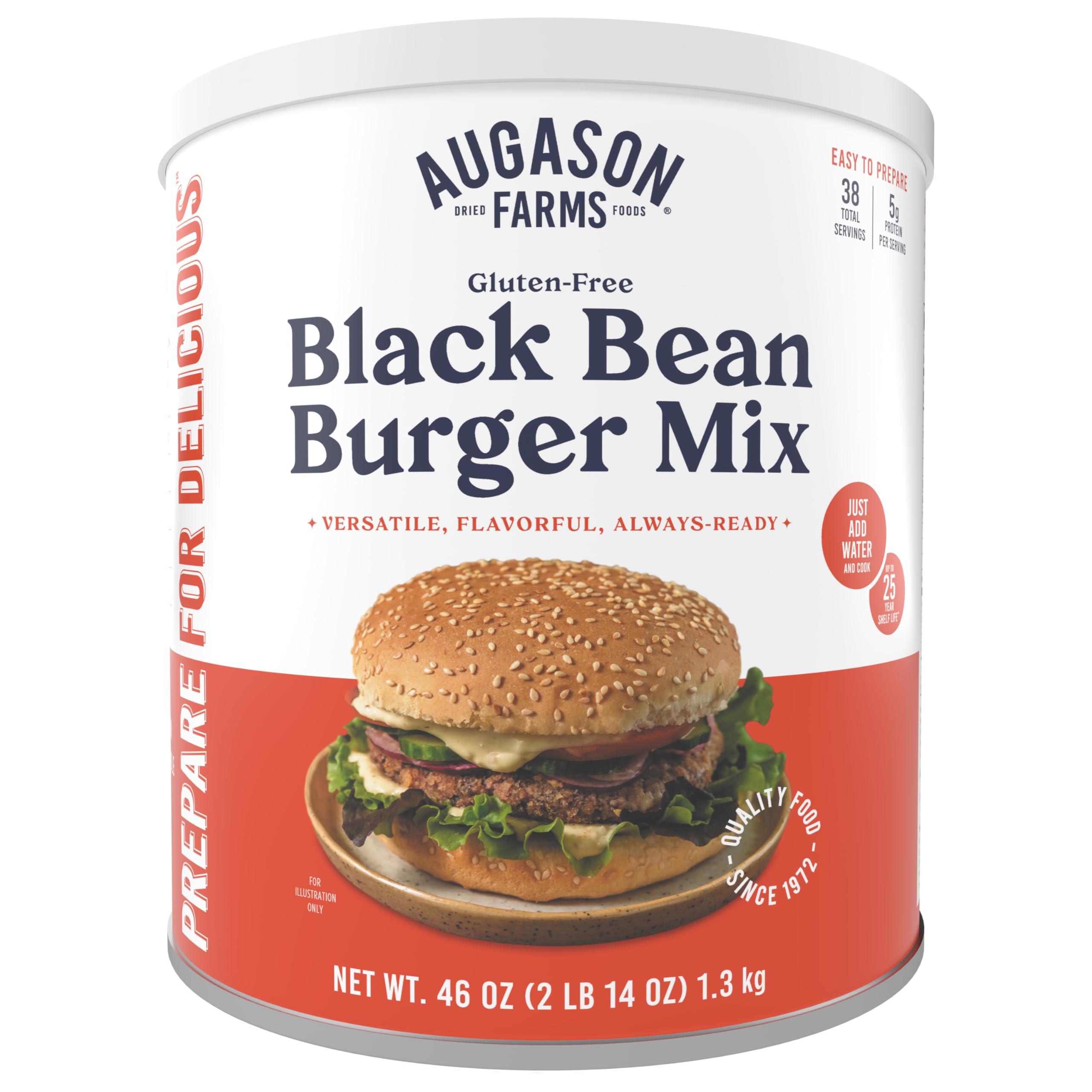 Augason Farms Augason Farms Black Bean Burger Mix Can, Certified Gluten Free, Emergency Food Supply, Everyday Meals, 38 Servings