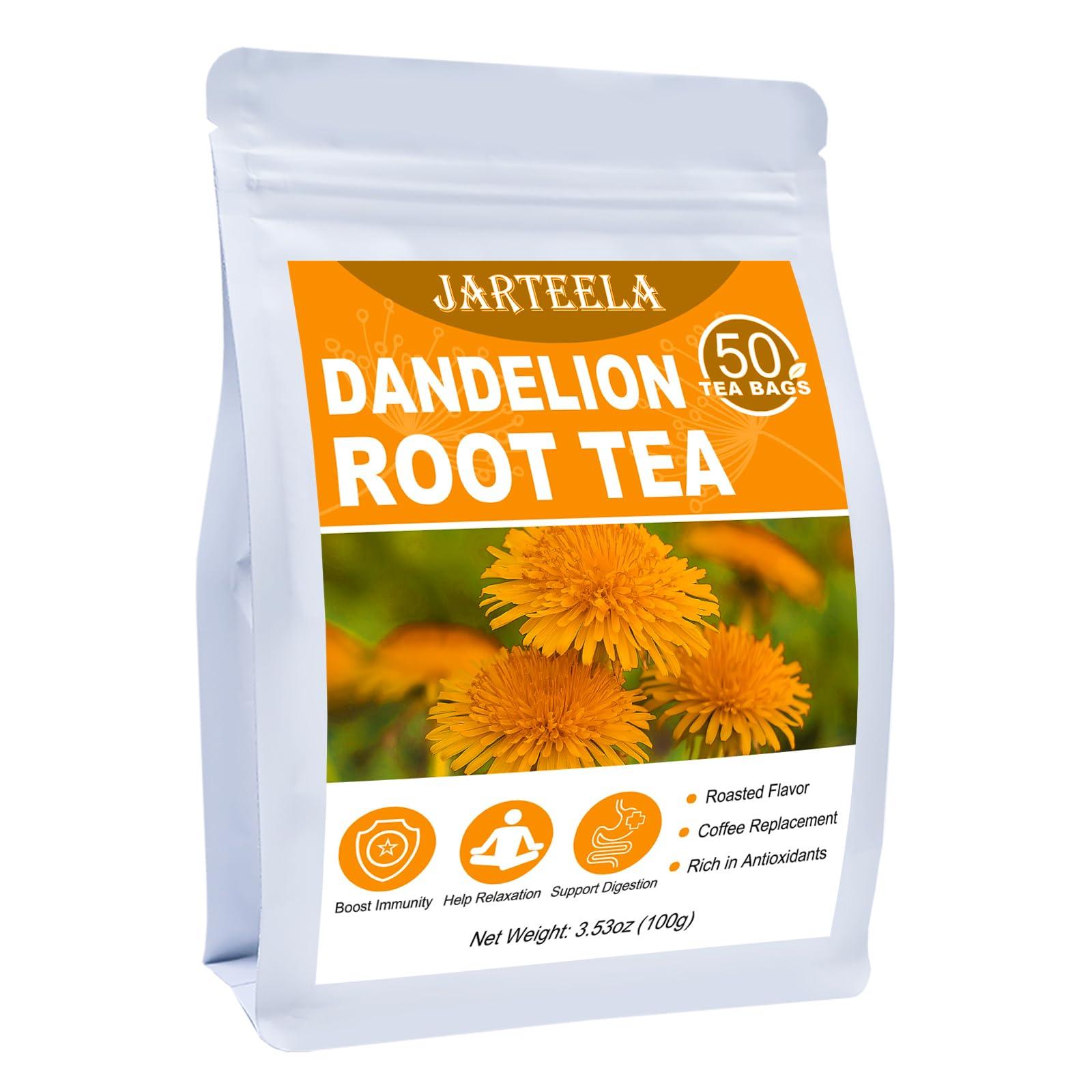 Jarteela Jarteela - Roasted Dandelion Root Tea Bag, 2g x 50 Count - Dandelion Tea - Premium Herbal Dandelion Tea Bags - Non-GMO - Caffeine-free Tea