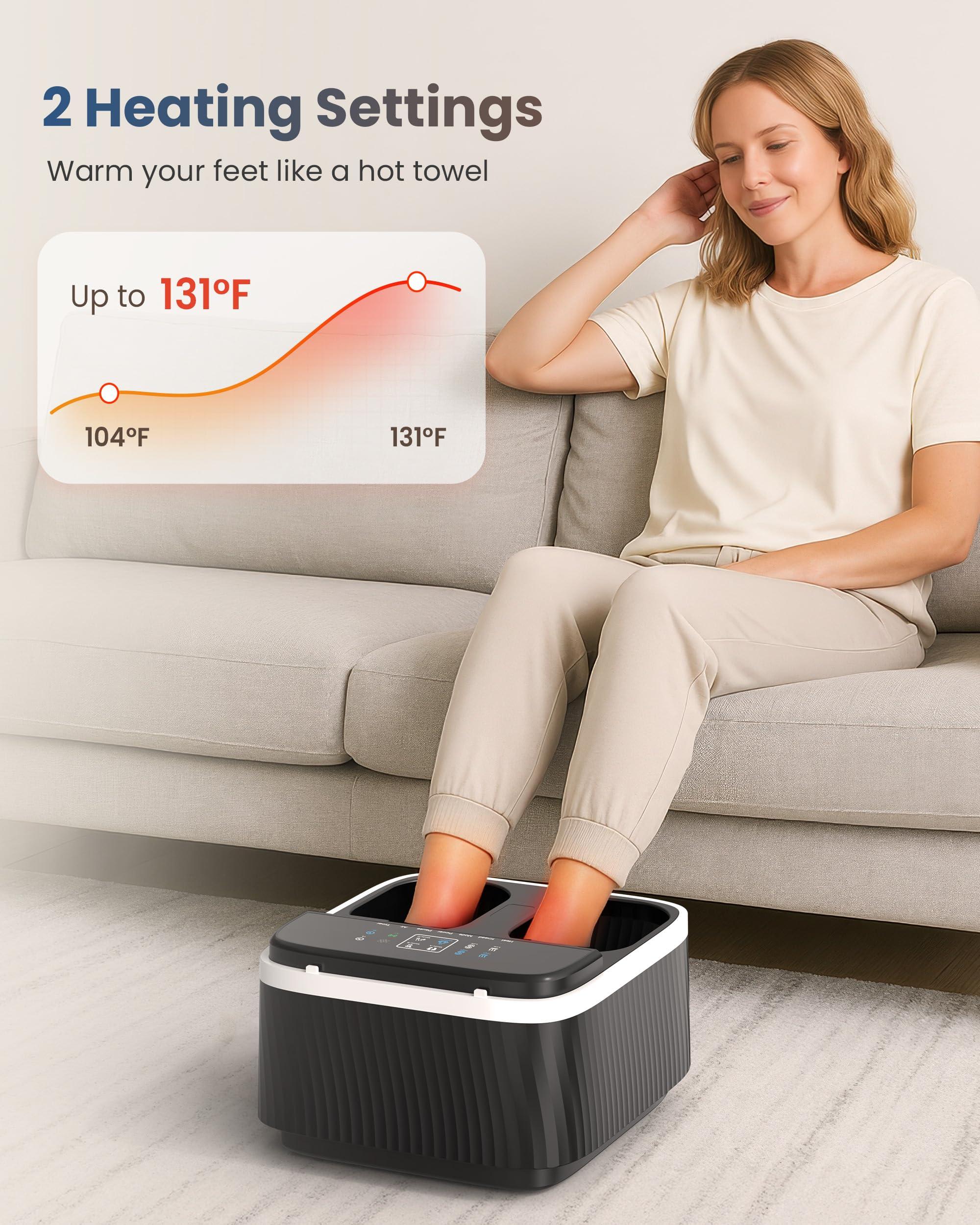 COMFIER COMFIER Foot Massager with Heat, FSA HSA Eligible Shiatsu Foot Massager Machine for Neuropathy Plantar Fasciitis, Squeeze & Rolling Foot Massage, Remote Control & Piano-Key Button, Up to Size 13